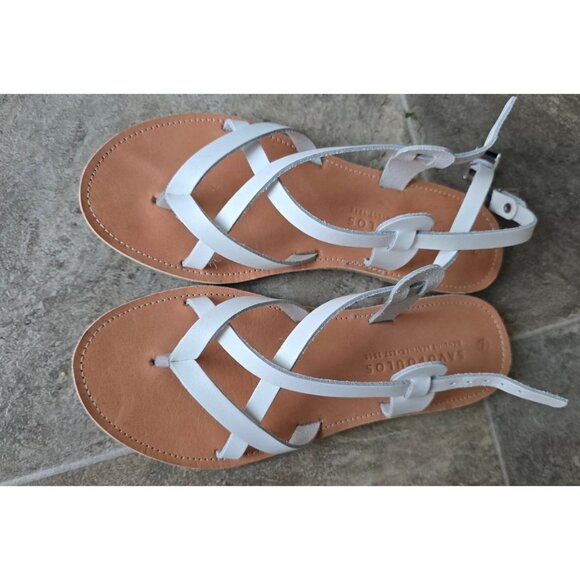 Savopoulos-Athens Greek Leather Sandals 37 - Picture 1 of 2